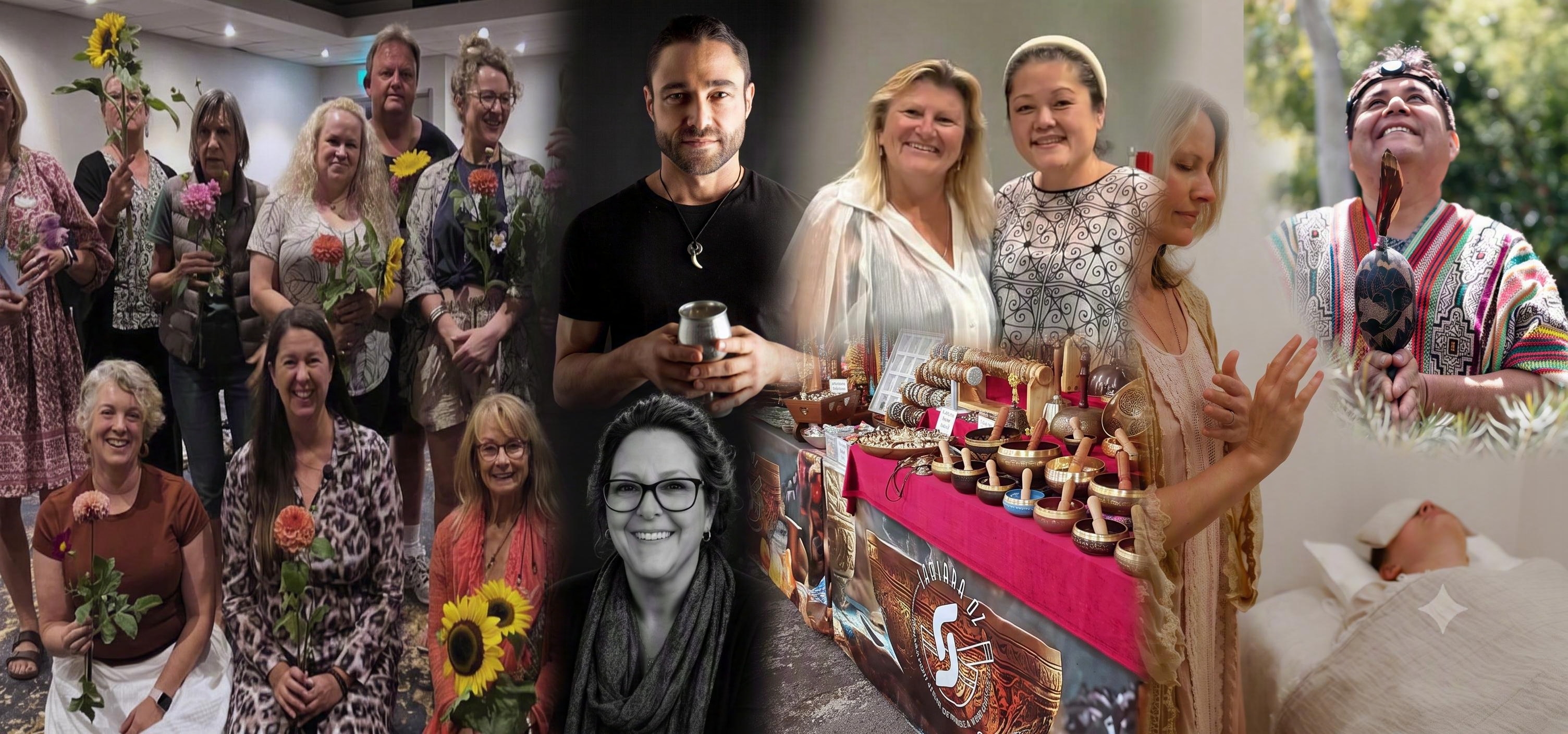 Be The Light Festival community members, practitioners, workshops, sound healing and wellbeing experiences.